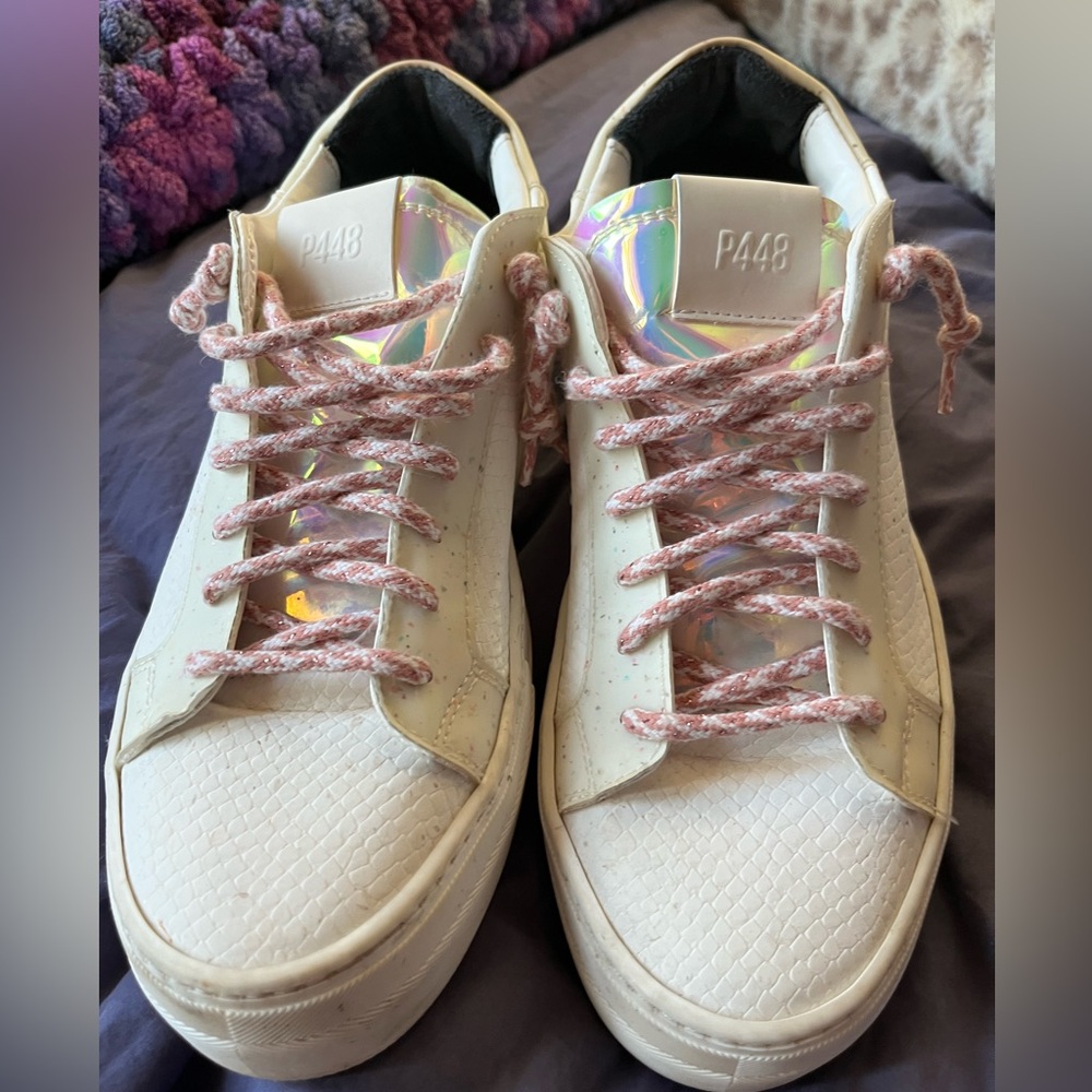 Women's P448 Thea Sneaker size 40 white snake/speckle